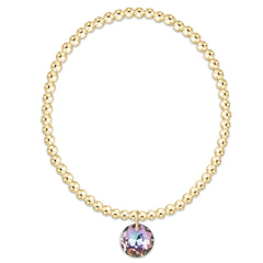 Classic Gold 3mm Bracelet - Reflection Charm - 06