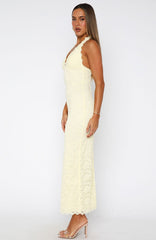 Destiny Lace Maxi Dress Lemon