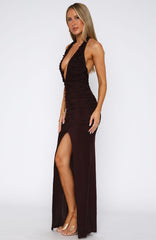 Keep Me Close Maxi Dress Chocolate